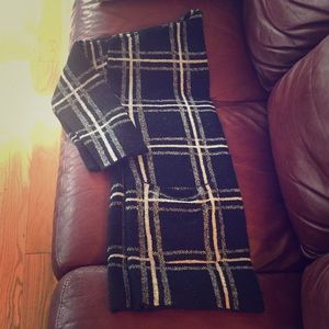 Soft acrylic over sweater. Classic blk/wht topper